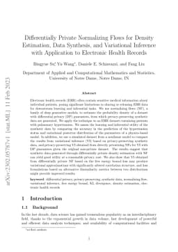 Differentially Private Normalizing Flows for Density Estimation, Data
  Synthesis, and Variational Inference with Application to Electronic Health
  Records