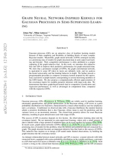 Graph Neural Network-Inspired Kernels for Gaussian Processes in
  Semi-Supervised Learning
