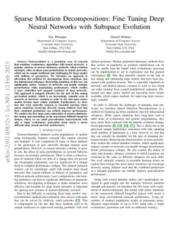 Sparse Mutation Decompositions: Fine Tuning Deep Neural Networks with
  Subspace Evolution