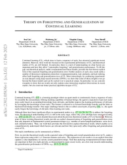 Theory on Forgetting and Generalization of Continual Learning