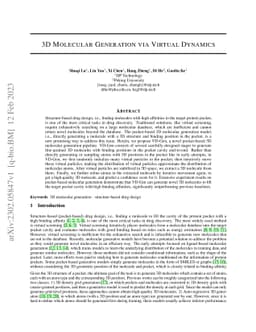 3D Molecular Generation via Virtual Dynamics