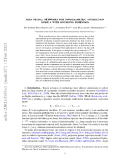 Deep Neural Networks for Nonparametric Interaction Models with Diverging
  Dimension