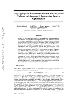 Flag Aggregator: Scalable Distributed Training under Failures and
  Augmented Losses using Convex Optimization