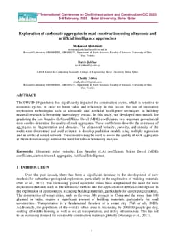 Exploration of carbonate aggregates in road construction using
  ultrasonic and artificial intelligence approaches