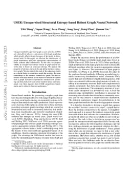 USER: Unsupervised Structural Entropy-based Robust Graph Neural Network