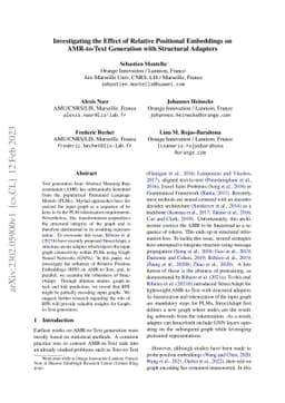 Investigating the Effect of Relative Positional Embeddings on
  AMR-to-Text Generation with Structural Adapters