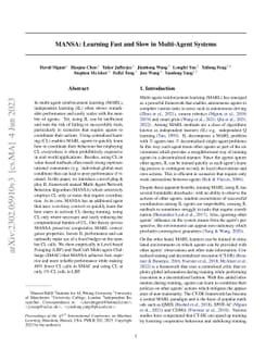 MANSA: Learning Fast and Slow in Multi-Agent Systems