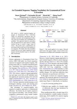 An Extended Sequence Tagging Vocabulary for Grammatical Error Correction