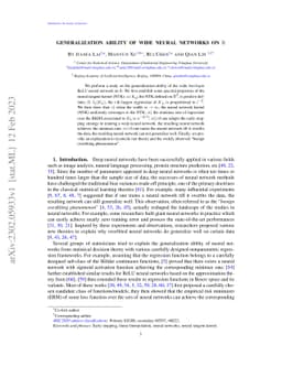 Generalization Ability of Wide Neural Networks on $\mathbb{R}$