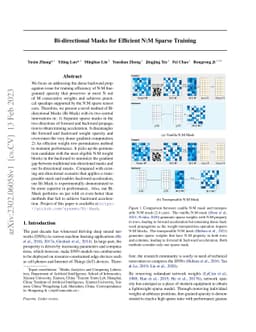 Bi-directional Masks for Efficient N:M Sparse Training