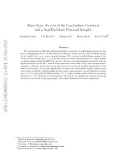 Algorithmic Aspects of the Log-Laplace Transform and a Non-Euclidean
  Proximal Sampler