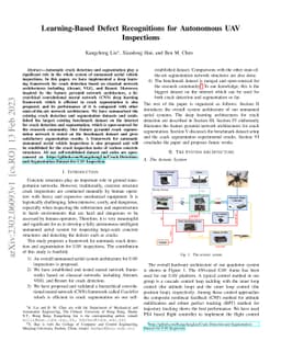 Learning-Based Defect Recognitions for Autonomous UAV Inspections