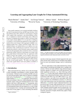 Learning and Aggregating Lane Graphs for Urban Automated Driving