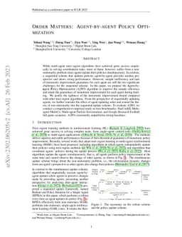 Order Matters: Agent-by-agent Policy Optimization