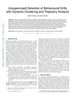 Unsupervised Detection of Behavioural Drifts with Dynamic Clustering and
  Trajectory Analysis