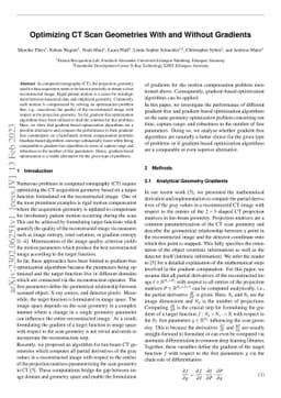 Optimizing CT Scan Geometries With and Without Gradients