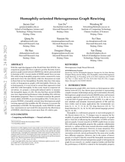 Homophily-oriented Heterogeneous Graph Rewiring