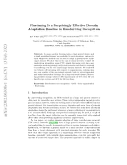 Fine-tuning Is a Surprisingly Effective Domain Adaptation Baseline in Handwriting Recognition