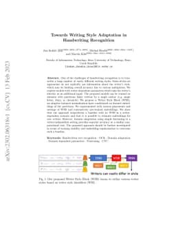 Towards Writing Style Adaptation in Handwriting Recognition