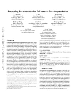 Improving Recommendation Fairness via Data Augmentation