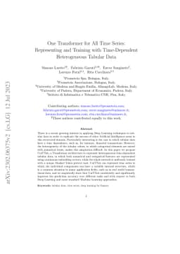 One Transformer for All Time Series: Representing and Training with Time-Dependent Heterogeneous Tabular Data