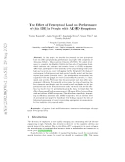 The Effect of Perceptual Load on Performance within IDE in People with
  ADHD Symptoms