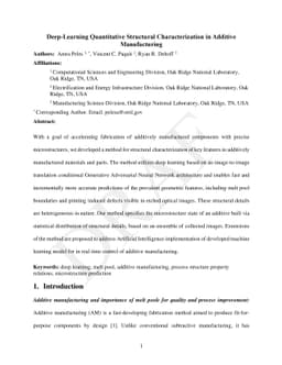 Deep-Learning Quantitative Structural Characterization in Additive
  Manufacturing