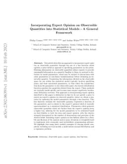 Incorporating Expert Opinion on Observable Quantities into Statistical
  Models -- A General Framework