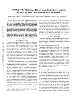 LAPTNet-FPN: Multi-scale LiDAR-aided Projective Transform Network for
  Real Time Semantic Grid Prediction