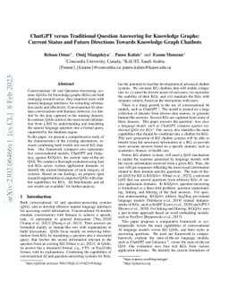 ChatGPT versus Traditional Question Answering for Knowledge Graphs:
  Current Status and Future Directions Towards Knowledge Graph Chatbots