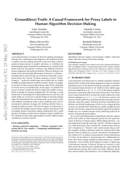 Ground(less) Truth: A Causal Framework for Proxy Labels in
  Human-Algorithm Decision-Making