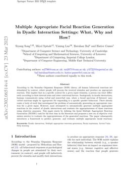 Multiple Appropriate Facial Reaction Generation in Dyadic Interaction
  Settings: What, Why and How?