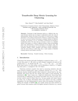 Transferable Deep Metric Learning for Clustering