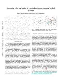 Improving robot navigation in crowded environments using intrinsic rewards