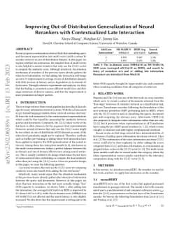 Improving Out-of-Distribution Generalization of Neural Rerankers with
  Contextualized Late Interaction