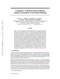 UniAdapter: Unified Parameter-Efficient Transfer Learning for
  Cross-modal Modeling