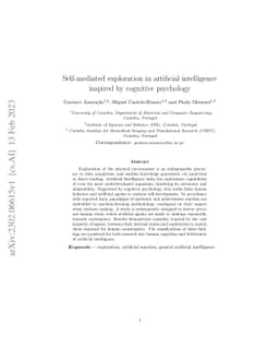 Self-mediated exploration in artificial intelligence inspired by
  cognitive psychology