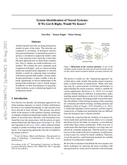 System identification of neural systems: If we got it right, would we
  know?