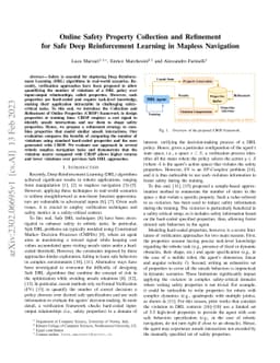 Online Safety Property Collection and Refinement for Safe Deep
  Reinforcement Learning in Mapless Navigation