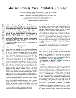 Machine Learning Model Attribution Challenge