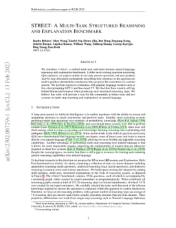 STREET: A Multi-Task Structured Reasoning and Explanation Benchmark
