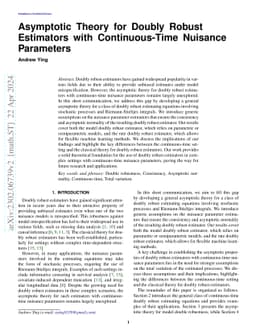 Asymptotic Theory for Doubly Robust Estimators with Continuous-Time
  Nuisance Parameters