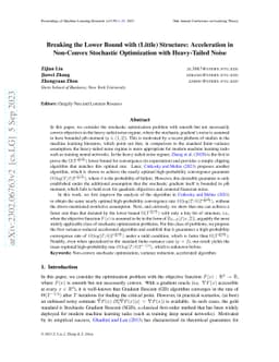 Breaking the Lower Bound with (Little) Structure: Acceleration in
  Non-Convex Stochastic Optimization with Heavy-Tailed Noise
