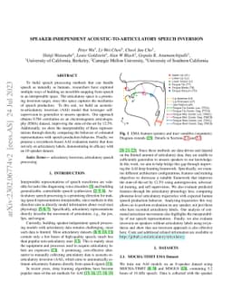 Speaker-Independent Acoustic-to-Articulatory Speech Inversion