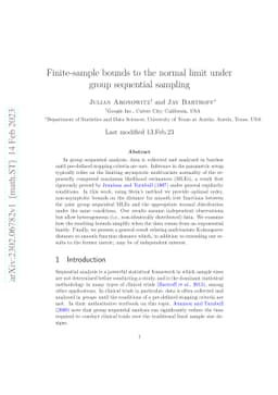 Finite-sample bounds to the normal limit under group sequential sampling