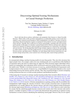 Discovering Optimal Scoring Mechanisms in Causal Strategic Prediction
