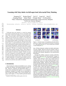 Learning with Noisy labels via Self-supervised Adversarial Noisy Masking