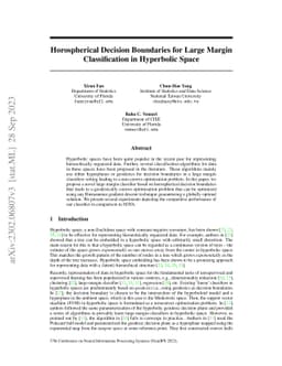 Horospherical Decision Boundaries for Large Margin Classification in
  Hyperbolic Space