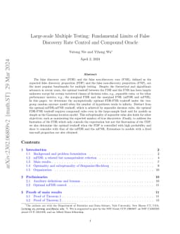 Large-scale Multiple Testing: Fundamental Limits of False Discovery Rate
  Control and Compound Oracle