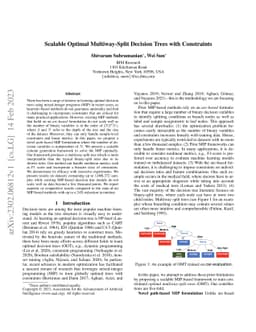 Scalable Optimal Multiway-Split Decision Trees with Constraints